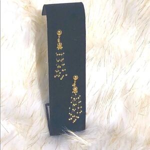 FASHION EARRINGS Gold, Black Dangle Studded